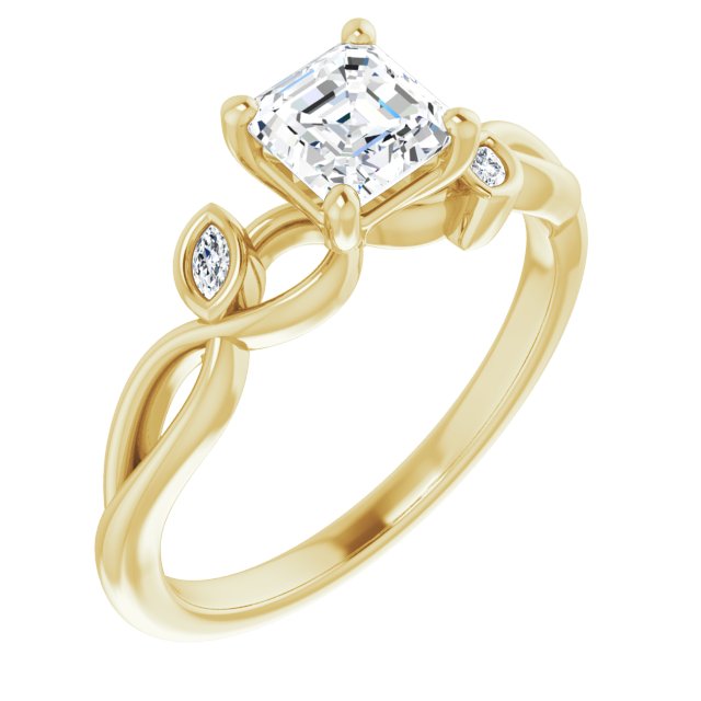 asscher-14K Yellow gold
