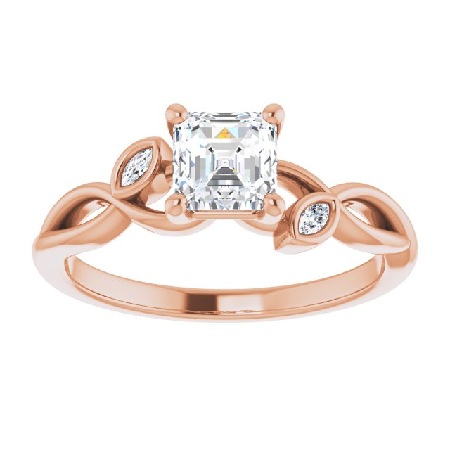 asscher-14K Rose gold