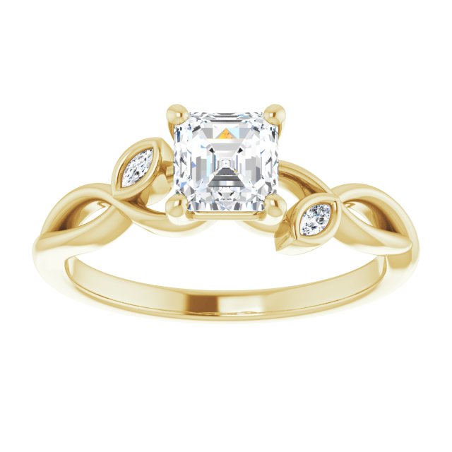 asscher-10K Yellow gold