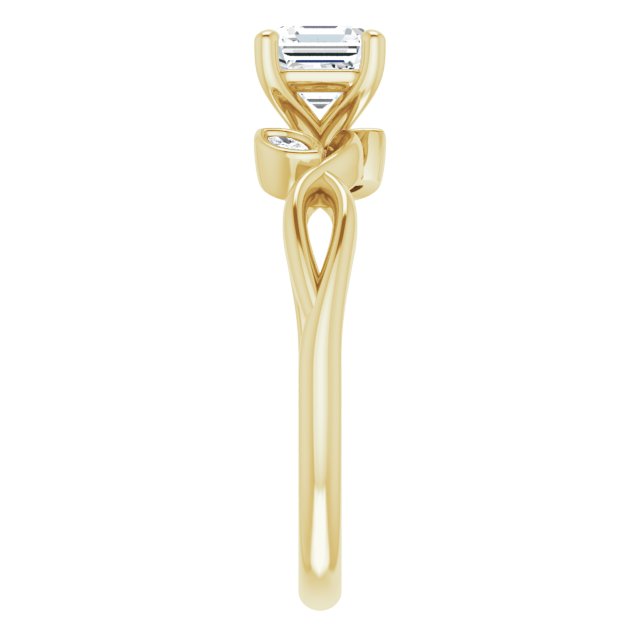 asscher-10K Yellow gold