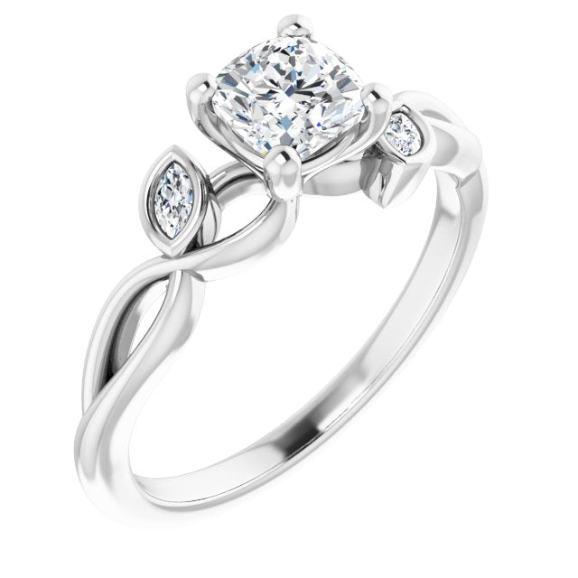 cushion-14K White gold