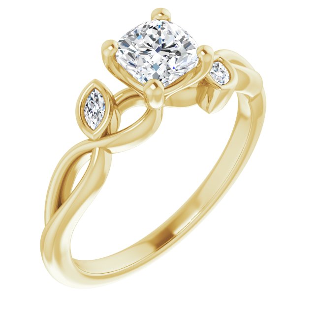 cushion-10K Yellow gold