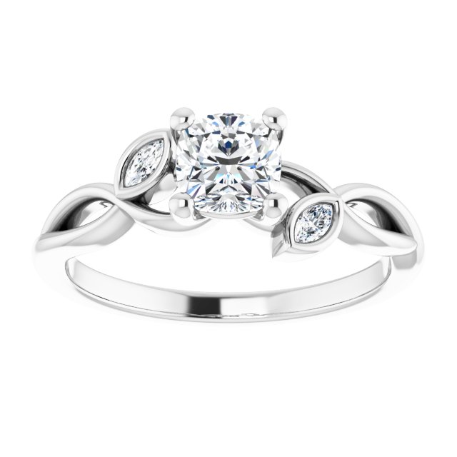 cushion-14K White gold
