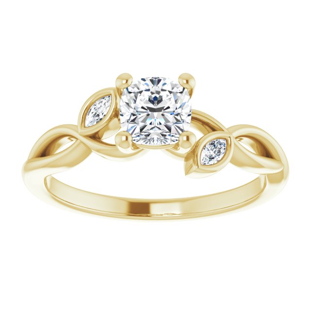cushion-14K Yellow gold