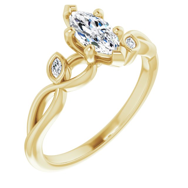 marquise-10K Yellow gold