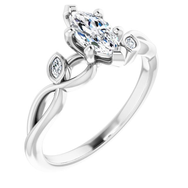 marquise-10K White gold