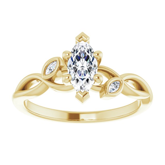 marquise-10K Yellow gold
