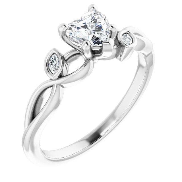 heart-14K White gold