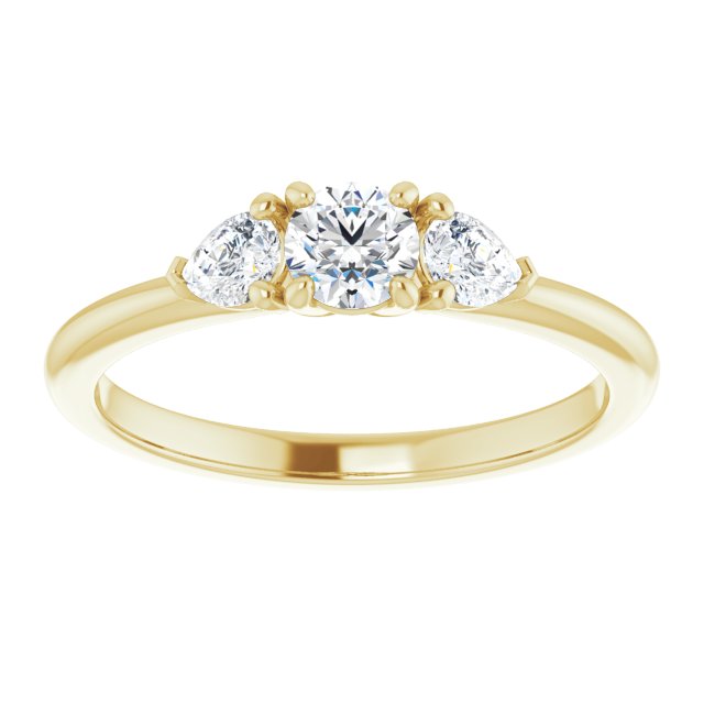 round-18K Yellow gold