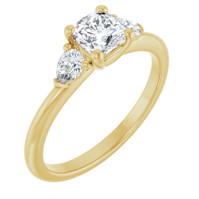 cushion-18K Yellow gold
