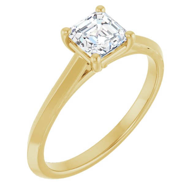 asscher-10K Yellow gold