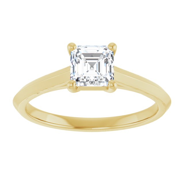asscher-14K Yellow gold