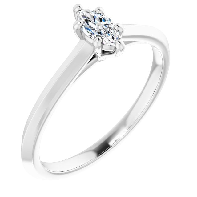 marquise-10K White gold