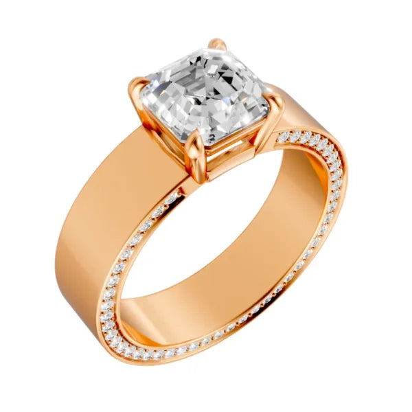 asscher-14k rose gold|asscher-18k rose gold