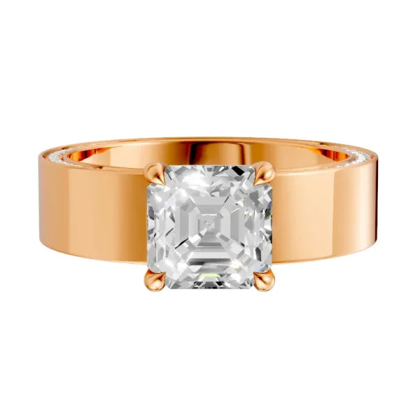 asscher-14k rose gold|asscher-18k rose gold