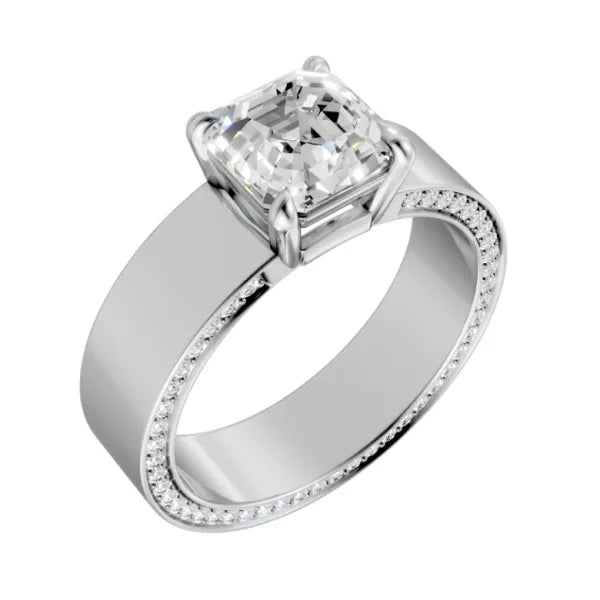 asscher-14k white gold|asscher-18k white gold| asscher-platinum