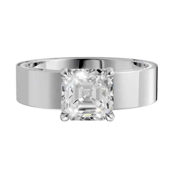 asscher-14k white gold|asscher-18k white gold| asscher-platinum