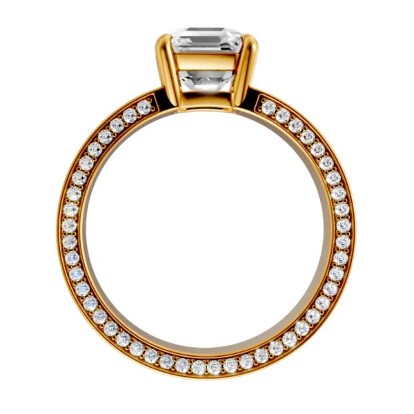asscher-14k yellow gold|asscher-18k yellow gold