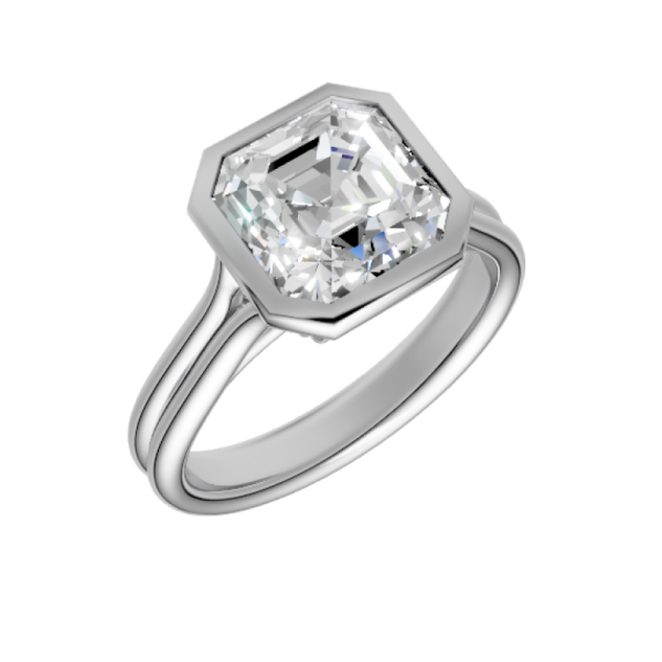 asscher-14k white gold|asscher-18k white gold| asscher-platinum