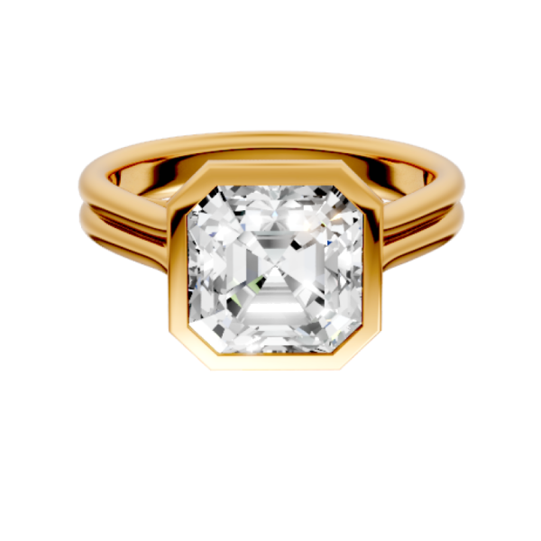 asscher-14k yellow gold|asscher-18k yellow gold