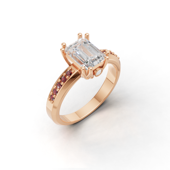 emerald-14k rose gold|emerald-18k rose gold
