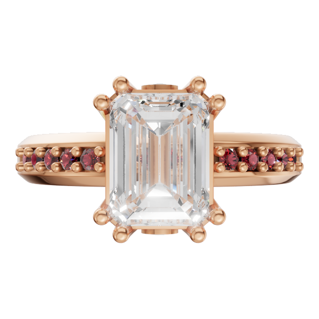 emerald-14k rose gold|emerald-18k rose gold