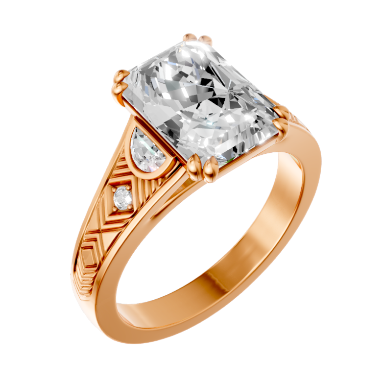 emerald-14k rose gold|emerald-18k rose gold