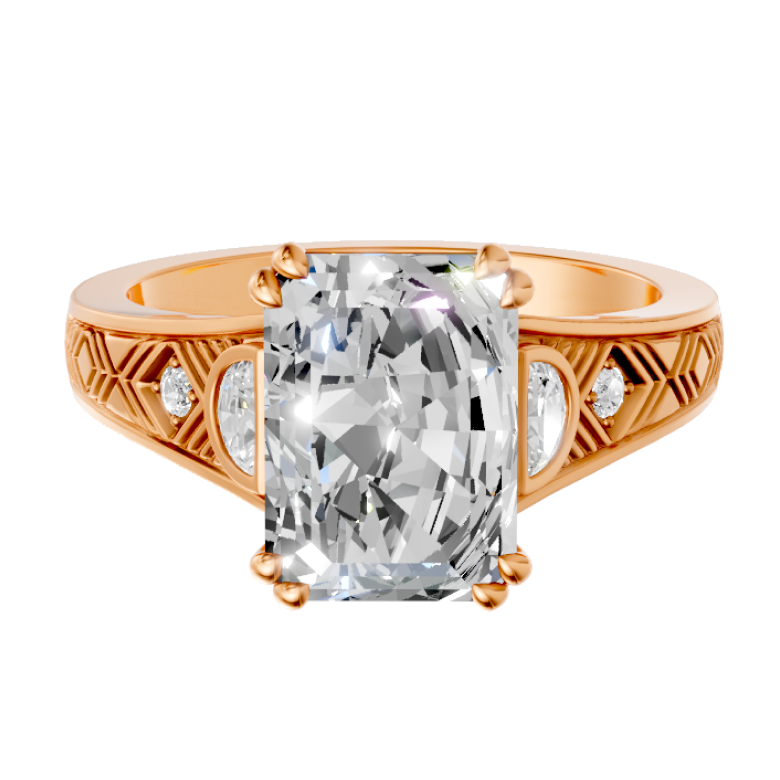 emerald-14k rose gold|emerald-18k rose gold