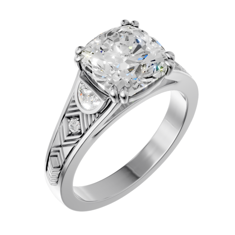 cushion-14k white gold|cushion-18k white gold| cushion-platinum