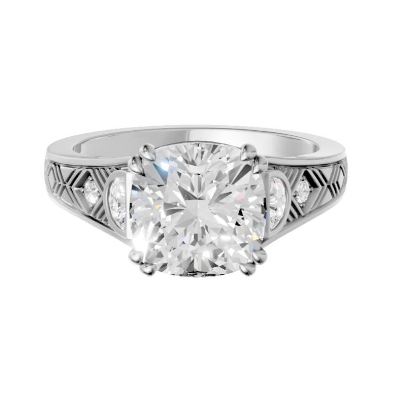 cushion-14k white gold|cushion-18k white gold| cushion-platinum