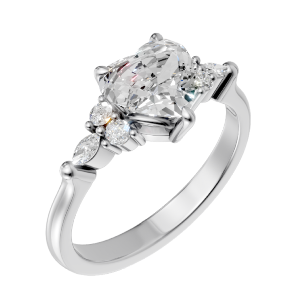 heart-14k white gold|heart-18k white gold| heart-platinum
