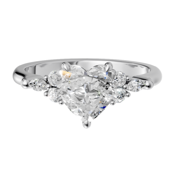 heart-14k white gold|heart-18k white gold| heart-platinum