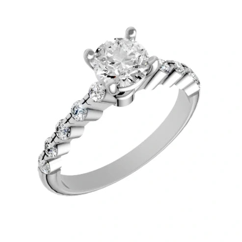 round-14K White Gold
