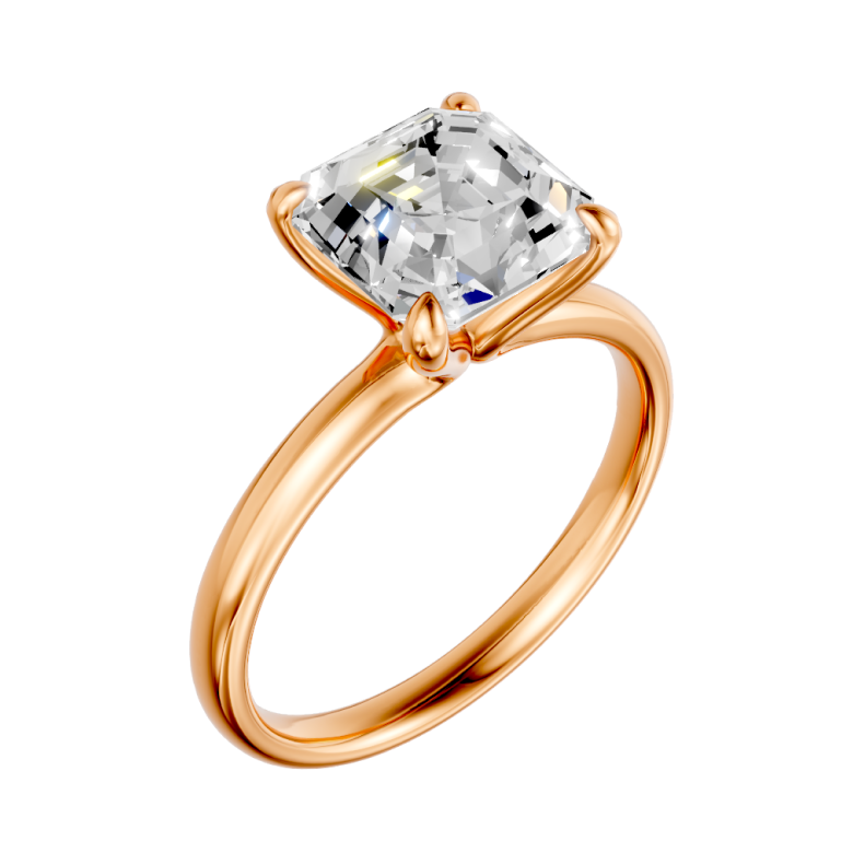 asscher-14k rose gold|asscher-18k rose gold