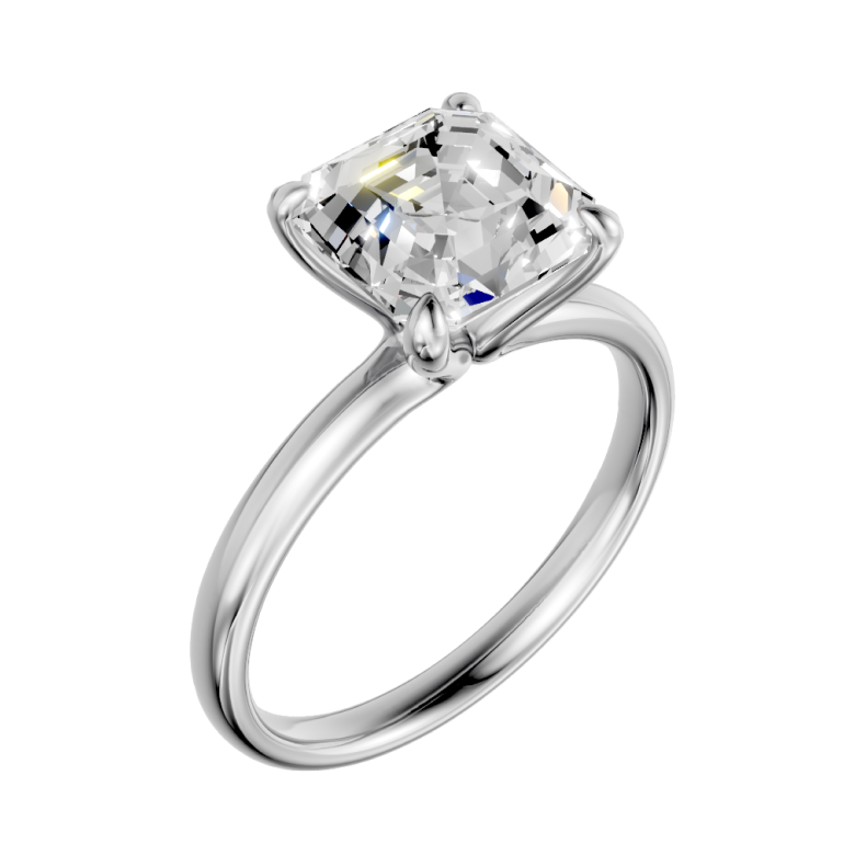 asscher-14k white gold|asscher-18k white gold| asscher-platinum