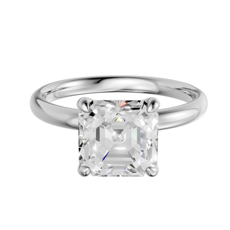 asscher-14k white gold|asscher-18k white gold| asscher-platinum