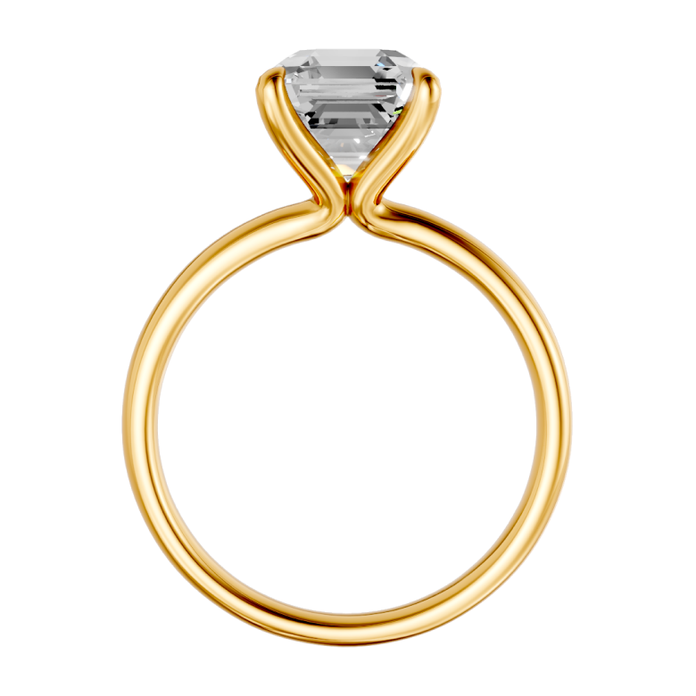 asscher-14k yellow gold|asscher-18k yellow gold