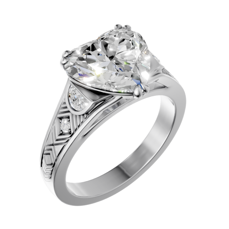 heart-14k white gold|heart-18k white gold| heart-platinum