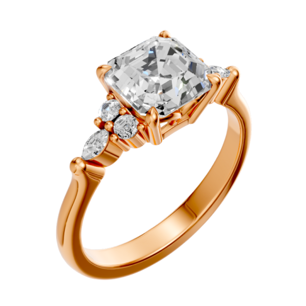 asscher-14k rose gold|asscher-18k rose gold