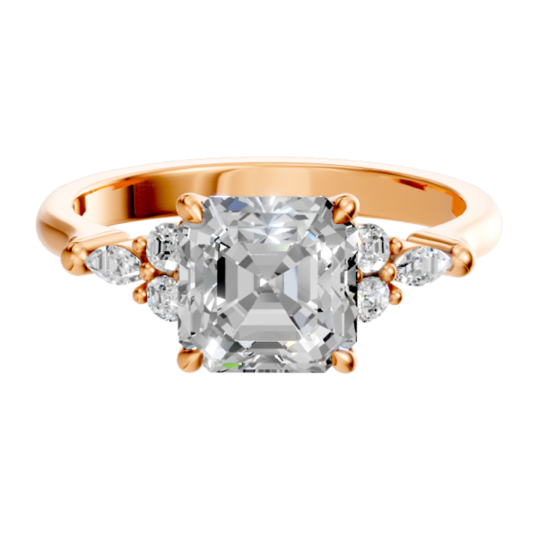 asscher-14k rose gold|asscher-18k rose gold