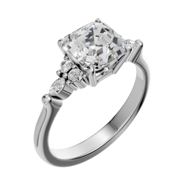 asscher-14k white gold| asscher-18k white gold| asscher-platinum