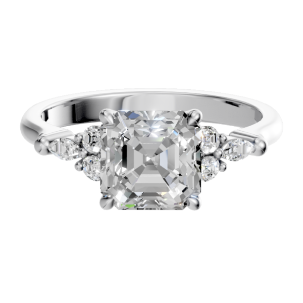 asscher-14k white gold| asscher-18k white gold| asscher-platinum