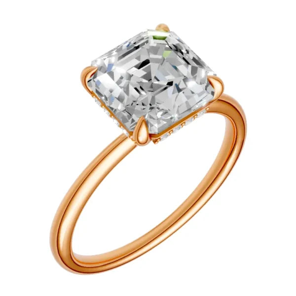 asscher-14k rose gold|asscher-18k rose gold