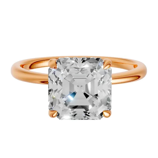 asscher-14k rose gold|asscher-18k rose gold