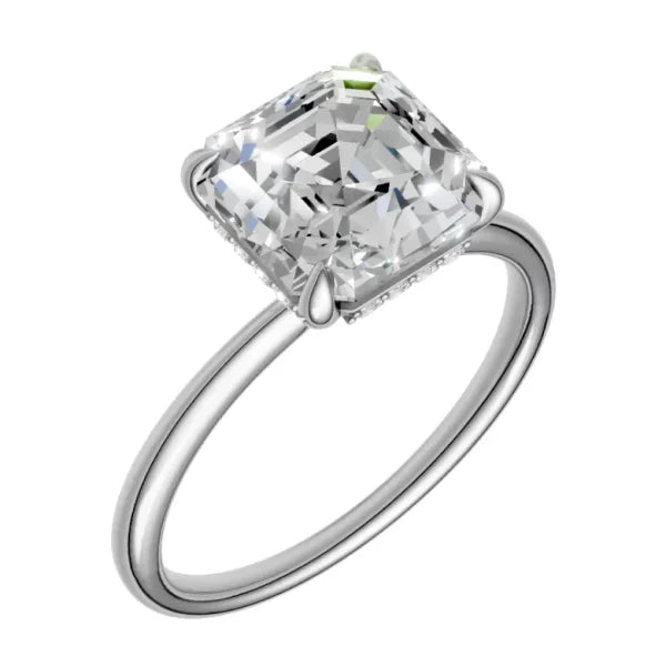 asscher-14k white gold|asscher-18k white gold| asscher-platinum