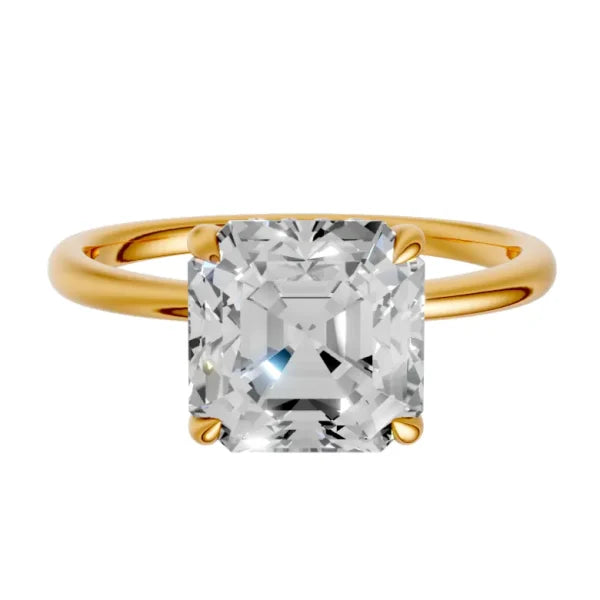 asscher-14k yellow gold|asscher-18k yellow gold