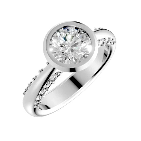 round-14K White Gold
