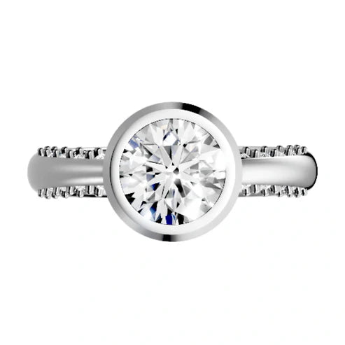 round-14K White Gold