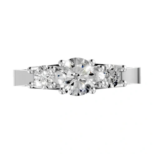 round-14K White Gold