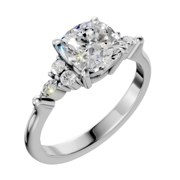 cushion-14k white gold| cushion-18k white gold| cushion-platinum